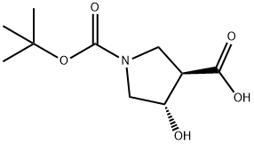 1,3-Pyrrolidinedicarboxylic acid, 4-hydroxy-, 1-(1,1-dimethylethyl) ester, (3R,4… 结构式
