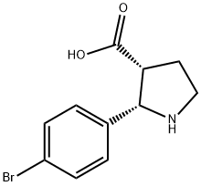3-Pyrrolidinecarboxylic acid, 2-(4-bromophenyl)-, (2S,3R)- 结构式