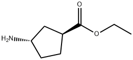 Cyclopentanecarboxylic acid, 3-amino-, ethyl ester, (1S,3S)- 结构式