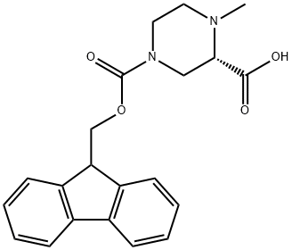 (S)-4-Methyl-piperazine-1,3-dicarboxylic acid 1-(9H-fluoren-9-ylmethyl) ester Structure