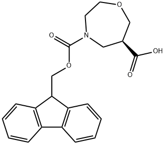 1,4-Oxazepine-4,6(5H)-dicarboxylic acid, tetrahydro-, 4-(9H-fluoren-9-ylmethyl) ester, (6S)- Struktur