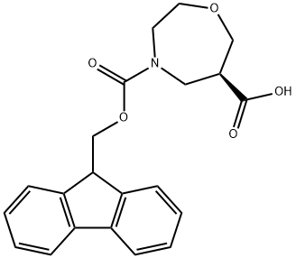 1,4-Oxazepine-4,6(5H)-dicarboxylic acid, tetrahydro-, 4-(9H-fluoren-9-ylmethyl) ester, (6S)- Structure