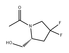 Ethanone, 1-[(2R)-4,4-difluoro-2-(hydroxymethyl)-1-pyrrolidinyl]- Struktur