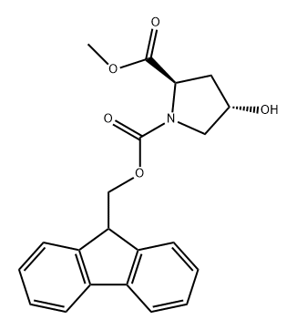 N-FMOC-反式-4-羟基-D-脯氨酸甲酯, 2382163-70-2, 结构式