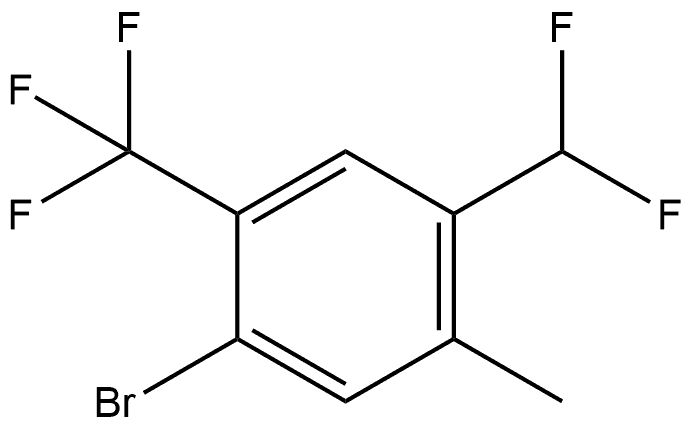1-Bromo-4-(difluoromethyl)-5-methyl-2-(trifluoromethyl)benzene 结构式