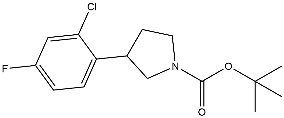 1-BOC-3-(2-氯-4-氟苯基)吡咯烷 结构式