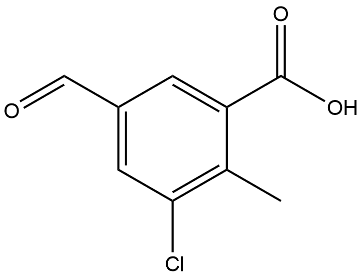 3-Chloro-5-formyl-2-methylbenzoic acid Structure