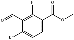 4-溴-2-氟-3-甲酰基苯甲酸甲酯, 2383830-99-5, 结构式