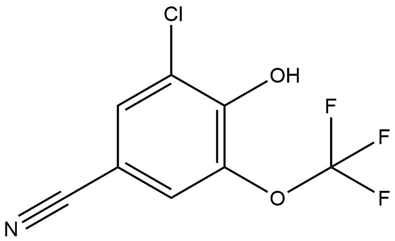 3-Chloro-4-hydroxy-5-(trifluoromethoxy)benzonitrile 结构式
