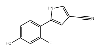 1H-Pyrrole-3-carbonitrile, 5-(2-fluoro-4-hydroxyphenyl)- Struktur