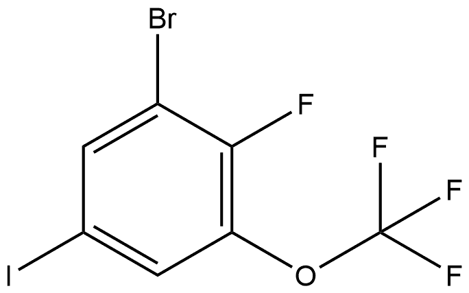 1-Bromo-2-fluoro-5-iodo-3-(trifluoromethoxy)benzene 结构式