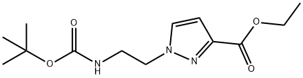 Ethyl 1-[2-[[(1,1-dimethylethoxy)carbonyl]amino]ethyl]-1H-pyrazole-3-carboxylate Struktur