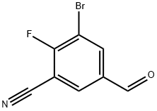 Benzonitrile, 3-bromo-2-fluoro-5-formyl- Struktur