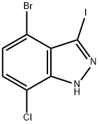 4-溴-7-氯-3-碘-1H-吲唑, 2385608-75-1, 结构式