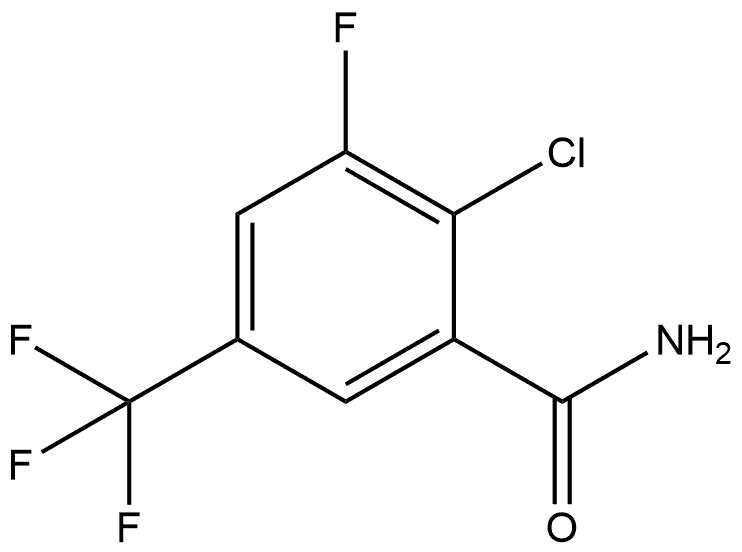 2-Chloro-3-fluoro-5-(trifluoromethyl)benzamide 结构式