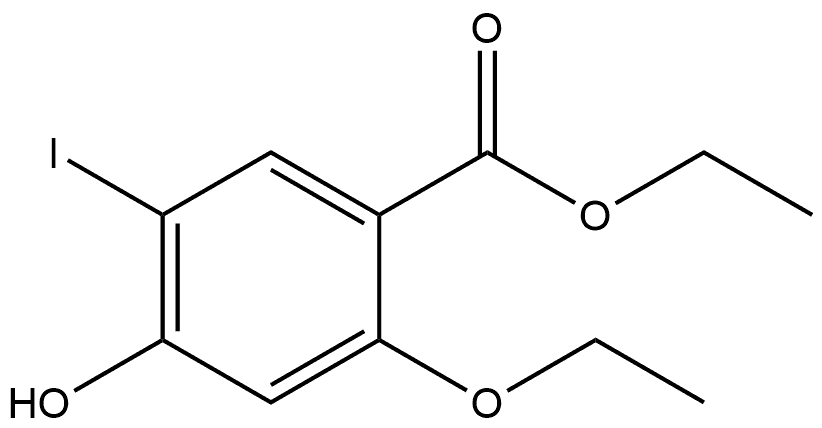 Ethyl 2-ethoxy-4-hydroxy-5-iodobenzoate 结构式