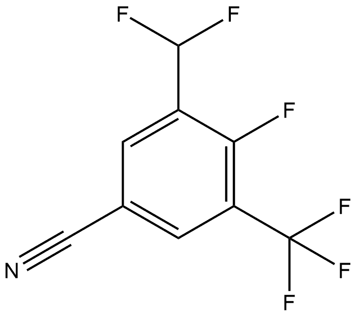 3-(Difluoromethyl)-4-fluoro-5-(trifluoromethyl)benzonitrile 结构式
