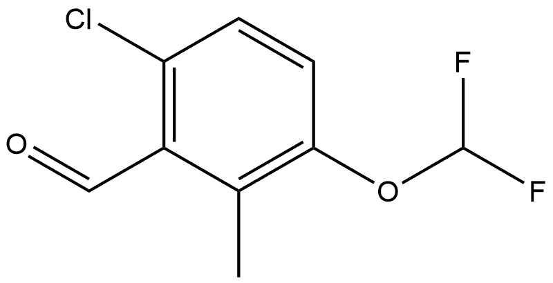 6-Chloro-3-(difluoromethoxy)-2-methylbenzaldehyde 结构式