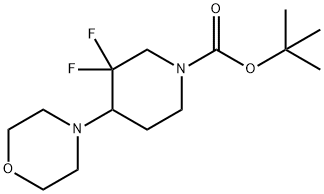 1-Piperidinecarboxylic acid, 3,3-difluoro-4-(4- morpholinyl)-, 1,1-dimethylethyl ester Structure