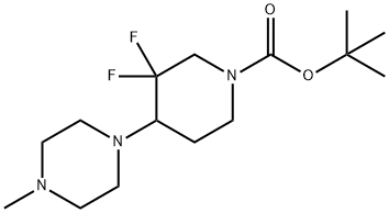 1-Piperidinecarboxylic acid, 3,3-difluoro-4-(4-methyl-1-piperazinyl)-, 1,1-dimethylethyl ester Structure