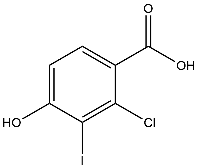 2-Chloro-4-hydroxy-3-iodobenzoic acid 结构式