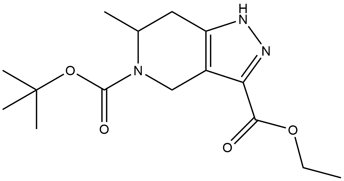 5-叔丁基3-乙基(6R)-6-甲基-1,4,6,7-四氢吡唑并[4,3-C]吡啶-3,5-二羧酸酯 结构式