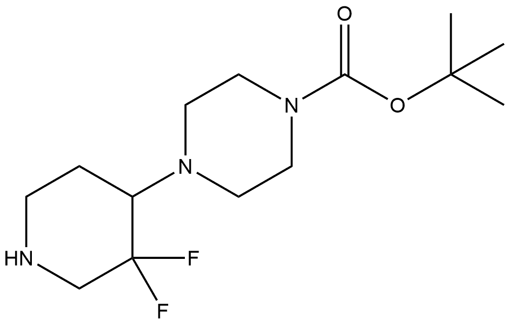 4-(3,3-二氟哌啶-4-基)哌嗪-1-甲酸叔丁酯 结构式