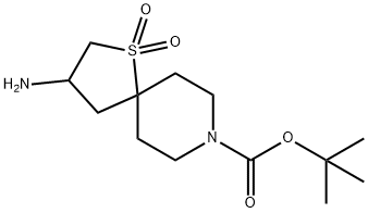 3-氨基-1-硫杂-8-氮杂螺[4.5]癸烷-8-羧酸1,1-二氧化物叔丁酯 结构式