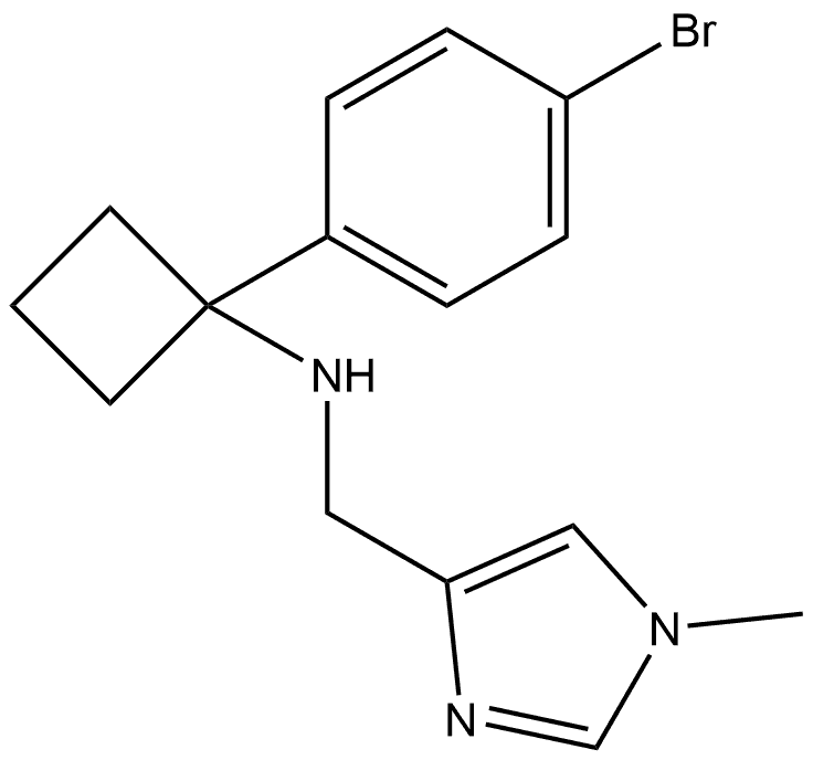 1-(4-溴苯基)-N-((1-甲基-1H-咪唑-4-基)甲基)环丁胺 结构式
