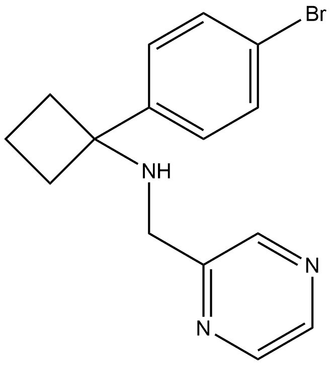 1-(4-溴苯基)-N-(吡嗪-2-基甲基)环丁胺, 2391958-23-7, 结构式