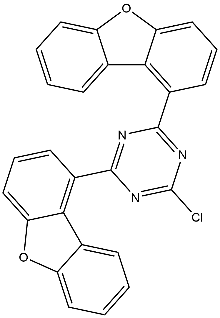 2-氯-4,6-双（二苯并[b，d]呋喃-1-基）-1,3,5-三嗪 结构式
