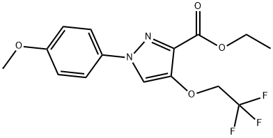 1H-Pyrazole-3-carboxylic acid, 1-(4-methoxyphenyl)-4-(2,2,2-trifluoroethoxy)-, ethyl ester Structure