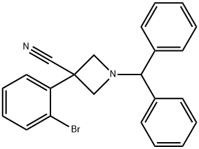 3-Azetidinecarbonitrile, 3-(2-bromophenyl)-1-(diphenylmethyl)- Struktur