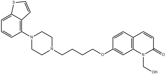 2(1H)-Quinolinone, 7-[4-(4-benzo[b]thien-4-yl-1-piperazinyl)butoxy]-1-(hydroxymethyl)- Structure