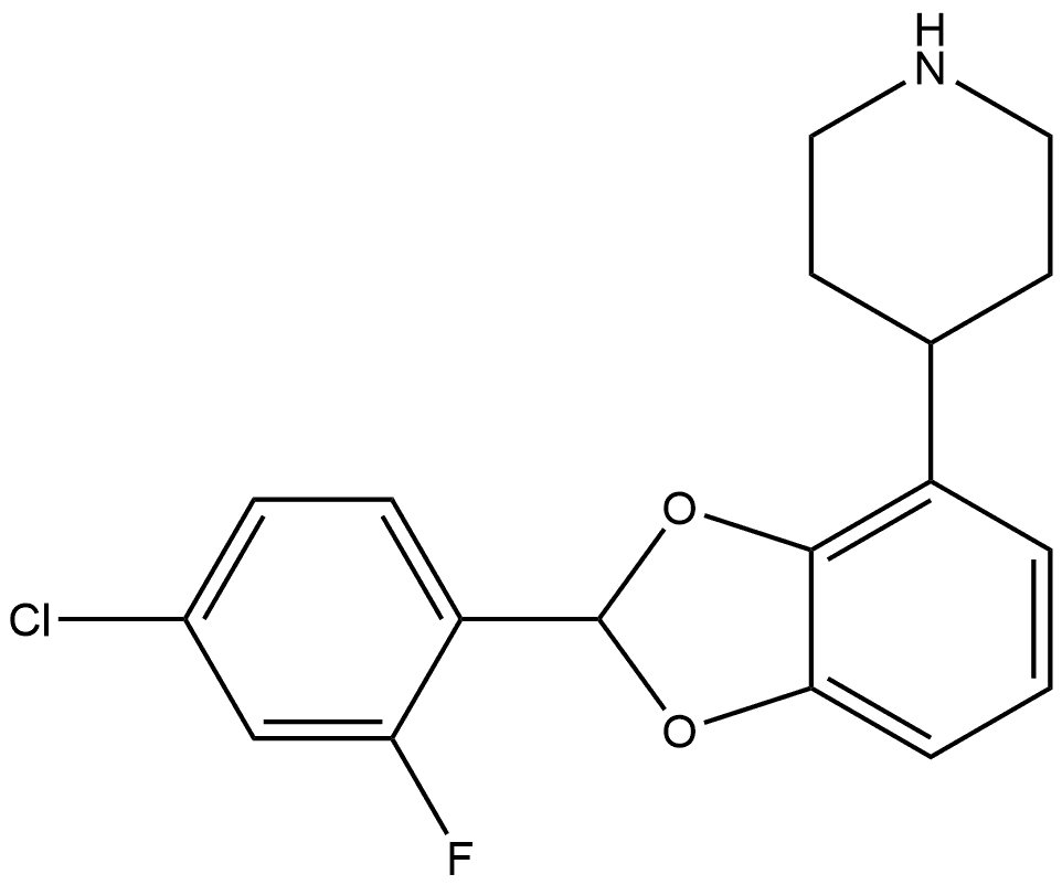 4-[2-(4-氯-2-氟苯基)苯并[D][1,3]二噁茂-4-基]哌啶 结构式