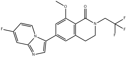 1(2H)-Isoquinolinone, 6-(7-fluoroimidazo[1,2-a]pyridin-3-yl)-3,4-dihydro-8-methoxy-2-(2,2,2-trifluoroethyl)-,2403738-44-1,结构式