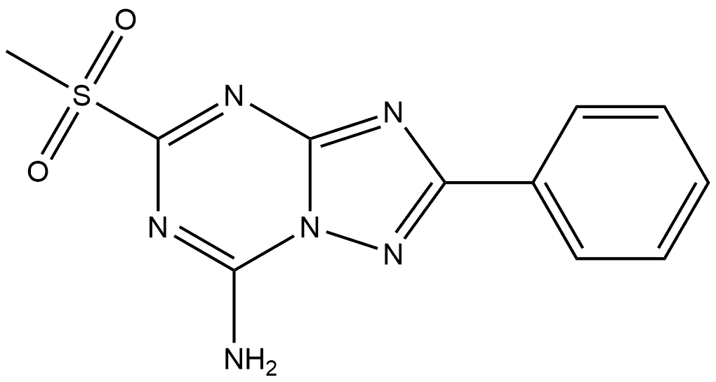 2-苯基-5-甲砜基-7-氨基-[1,2,4]三唑并[1,5-A][1,3,5]三嗪, 2407823-82-7, 结构式