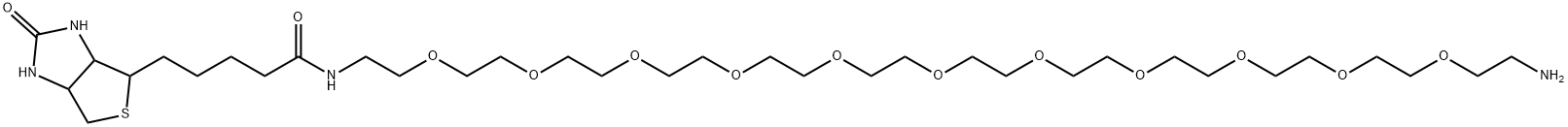 1H-Thieno[3,4-d]imidazole-4-pentanamide, N-(35-amino-3,6,9,12,15,18,21,24,27,30,33-undecaoxapentatriacont-1-yl)hexahydro-2-oxo- 结构式