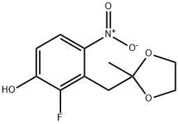 Phenol, 2-fluoro-3-[(2-methyl-1,3-dioxolan-2-yl)methyl]-4-nitro- Structure