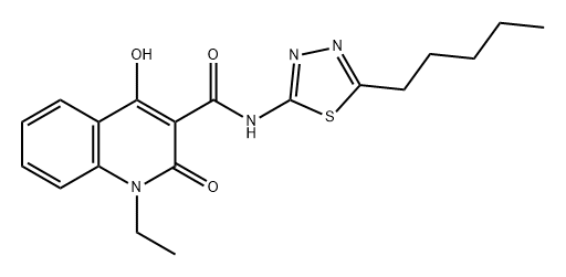 3-Quinolinecarboxamide, 1-ethyl-1,2-dihydro-4-hydroxy-2-oxo-N-(5-pentyl-1,3,4-thiadiazol-2-yl)-|1-?乙基-?1,?2-?二氢-?4-?羟基-?2-?氧代-?N-?(5-?戊基-?1,?3,?4 -?噻二唑-?2-?基)?-3-?喹啉甲酰胺?
