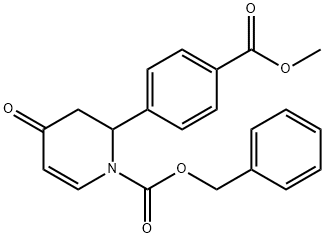 1(2H)-Pyridinecarboxylic acid, 3,4-dihydro-2-[4-(methoxycarbonyl)phenyl]-4-oxo-, phenylmethyl ester Structure