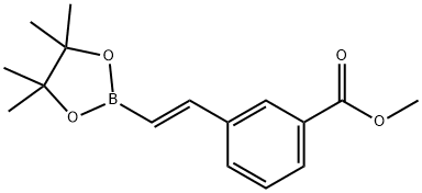 (E)-3-(2-(4,4,5,5-四甲基-1,3,2-二氧苯甲醛-2-基)乙烯基)苯甲酸甲酯 结构式