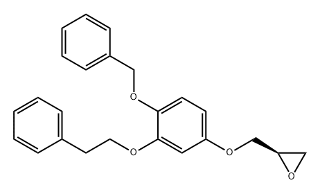 Oxirane, 2-[[3-(2-phenylethoxy)-4-(phenylmethoxy)phenoxy]methyl]-, (2R)- Structure