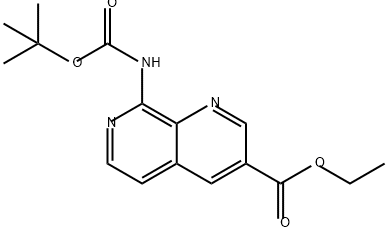 1,7-Naphthyridine-3-carboxylic acid, 8-[[(1,1-dimethylethoxy)carbonyl]amino]-, ethyl ester Struktur