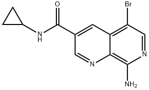 1,7-Naphthyridine-3-carboxamide, 8-amino-5-bromo-N-cyclopropyl- Structure
