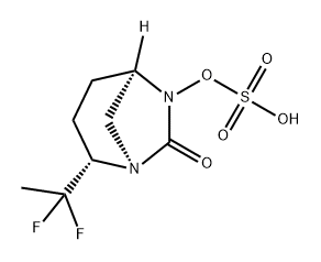 Sulfuric acid, mono[(1R,2S,5R)-2-(1,1-difluoroethyl)-7-oxo-1,6-diazabicyclo[3.2.1]oct-6-yl] ester 结构式