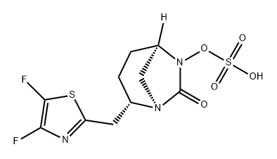 (2S,5R)-2-(difluoro(thiazol-2-yl)methyl)-7-oxo-1,6-diazabicyclo[3.2.1]octan-6-yl hydrogen sulfate 结构式