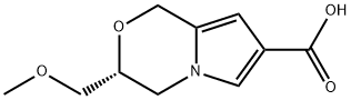 (3R)-3,4-Dihydro-3-(methoxymethyl)-1H-pyrrolo[2,1-c][1,4]oxazine-7-carboxylic acid Struktur
