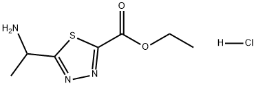 5-(1-氨乙基)-1,3,4-噻二唑-2-羧酸乙酯盐酸盐,2411296-78-9,结构式