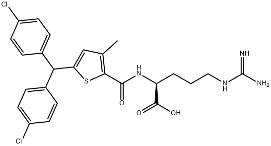 L-Arginine, N2-[[5-[bis(4-chlorophenyl)methyl]-3-methyl-2-thienyl]carbonyl]- Struktur